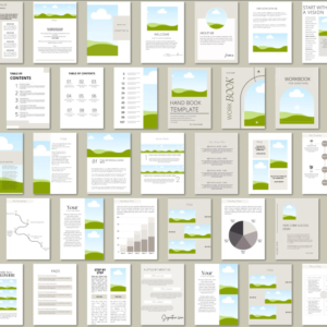 Canva eBook Template, Course WorkBook Template, How to Create e-Book,150 EBook Template Canva