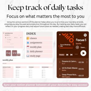 Student Notion Planner, 2026 Dashboard, University Notes, Master Resell Rights MRR