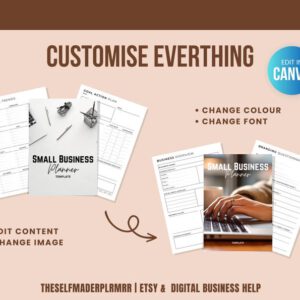 Small Business Planner: Canva Template with PLR + MRR (Digital Download)