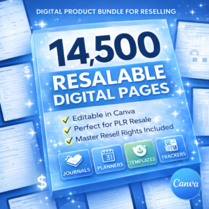 Planners Journals Trackers 14500 Pages Editable Canva Designs Printables DIY PLR Products Master Resell Rights MRR