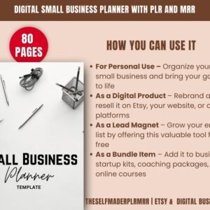 Small Business Planner: Canva Template with PLR + MRR (Digital Download)