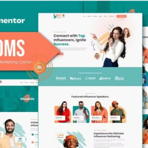 Booms - Influencer Marketing Conference Elementor Template Kit download