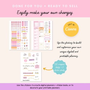 Everyday Digital Stickers, PLR Master Resell Rights, Canva Template, IPAD Sticker Sheets